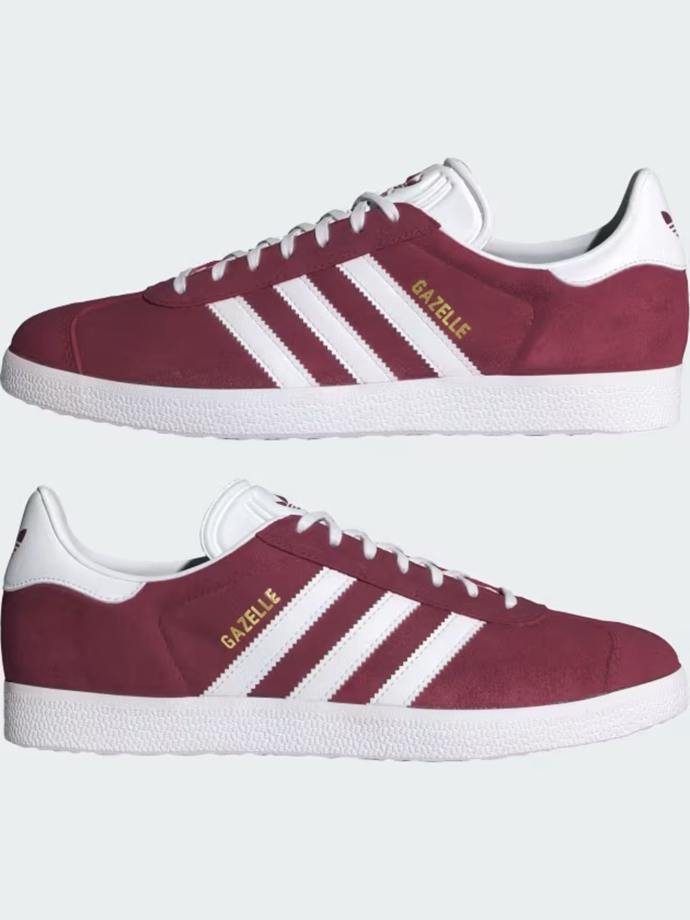 Adidas Gazelle Burgundy White Suede Sneakers Men’s 7.5 Women’s 9